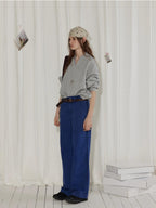 Lofi choose High Waist Distressed Vintage Blue Relaxed Cotton Zip Fly Womens Wide Leg Jeans