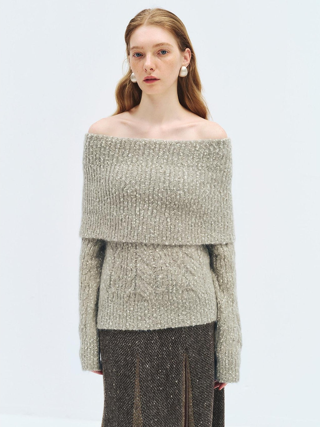 someone sometimes Wool Mohair Blend Oversized Casual Knit Pullover Women Dark Mist Green Sweaters