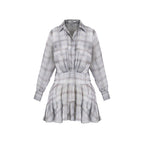 fano_Plaid_Korean_Workwear_A_Line_Natural_Waist_Mid_Sleeve_Khaki_Midi_Dresses_MISSTT