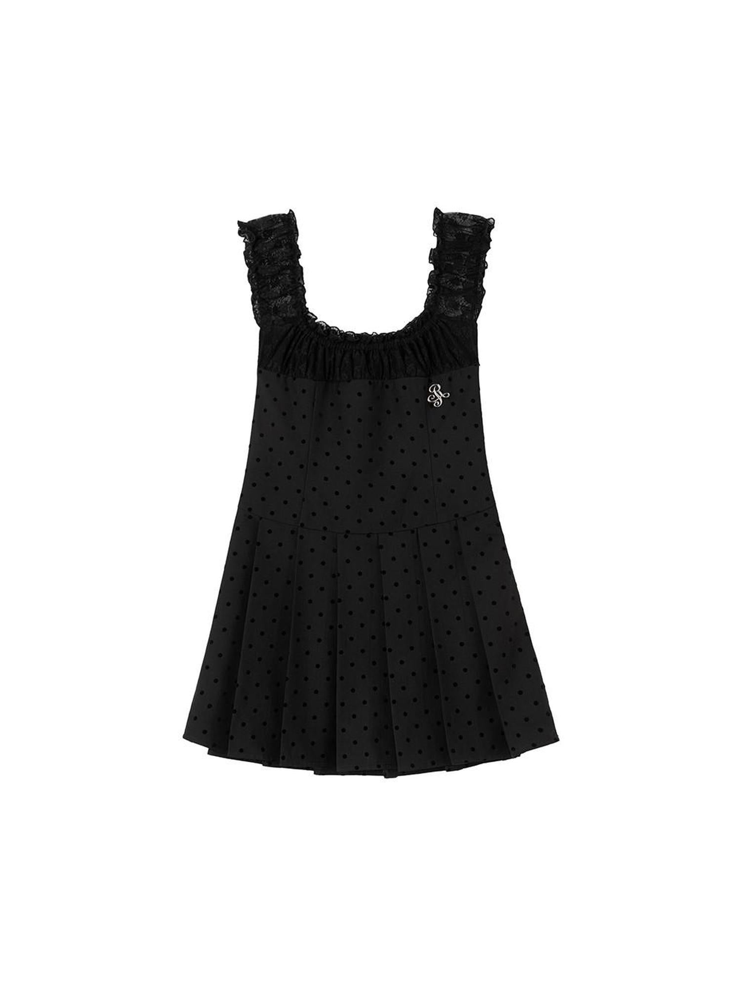 ikyou Waist Defining Lace Minimalist Off Shoulder A Line Black Midi Dresses