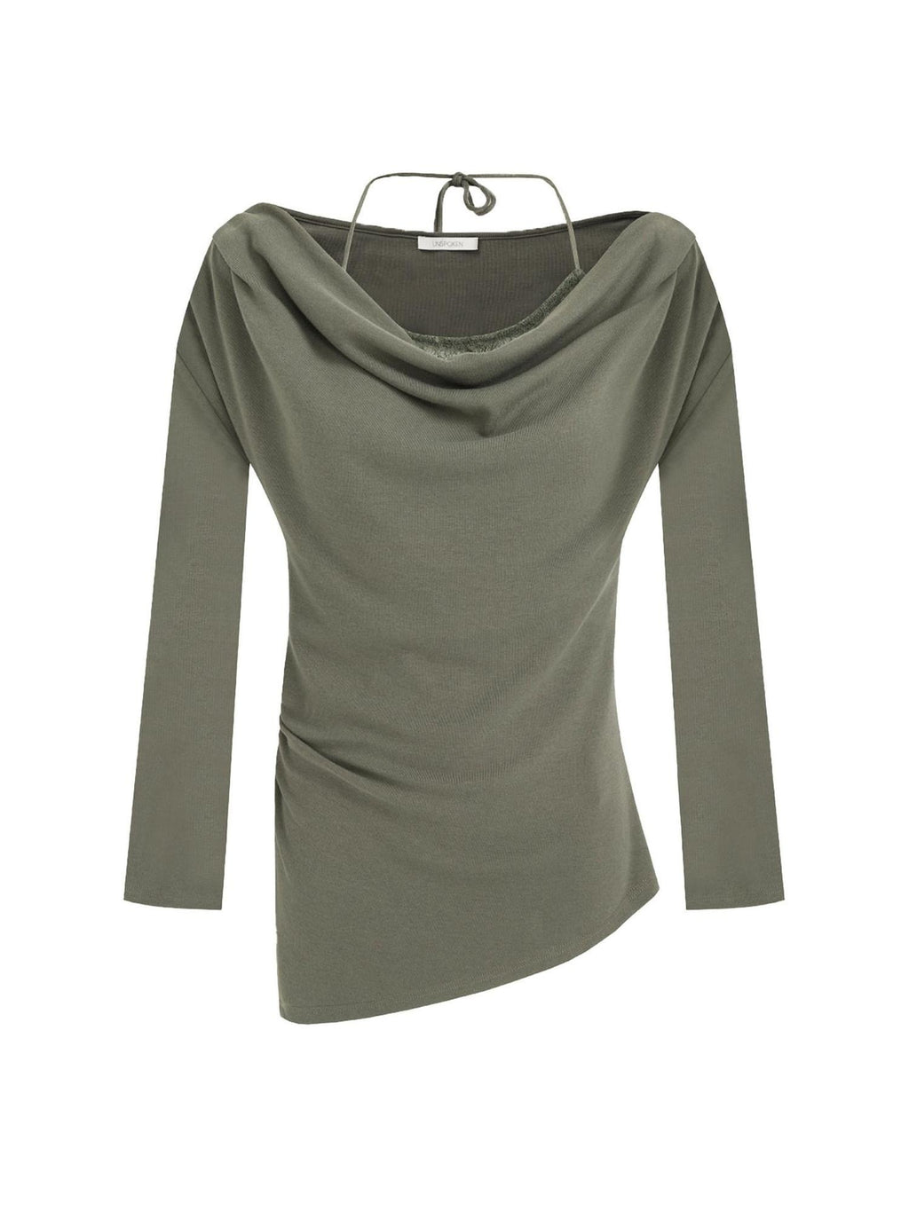 unspoken Breathable Soft Viscose Blend Slim Knit Long Sleeve Boat Neck Workwear Blouses