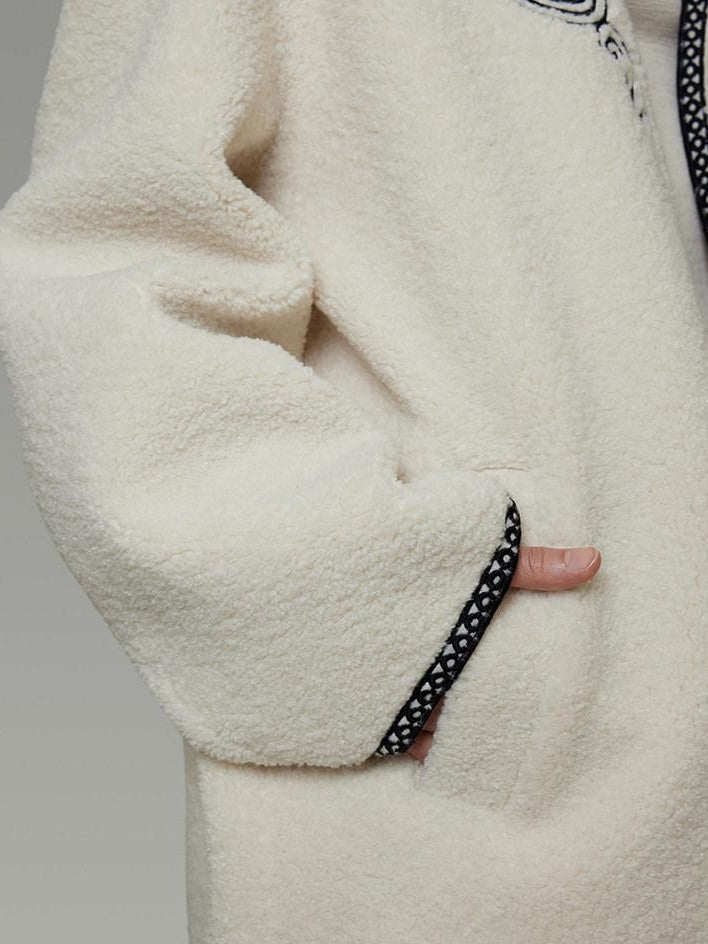 unspoken 3D Tailored Clean Minimalist Loose Fit Women Office White Polyester Short Coat