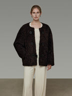 unspoken Warm Fur Lined Minimalist Commuter Loose Fit Brown Women Everyday Short Coat