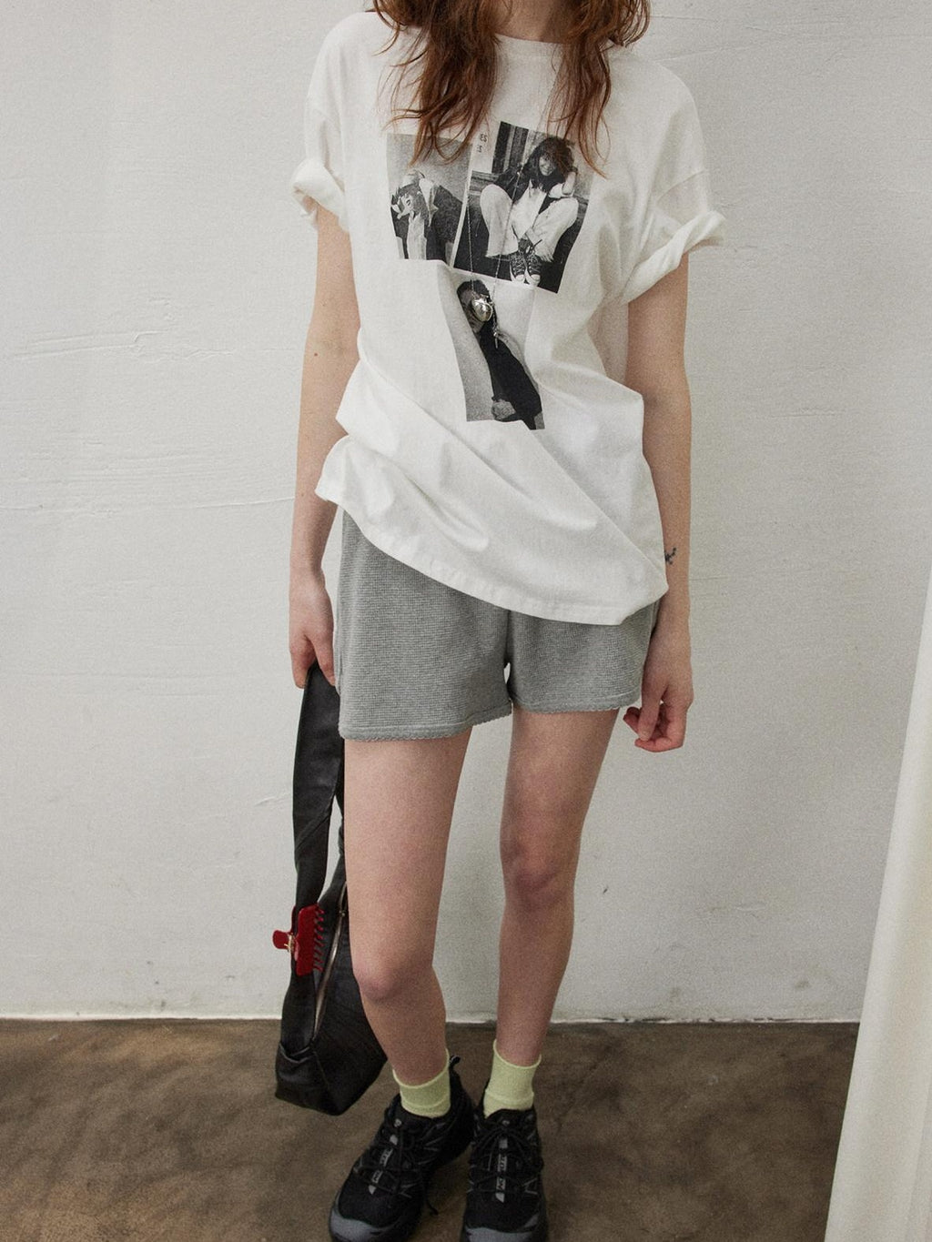 Lofi choose High Waist Loose Straight Leg Women Commuter Grey Casual Mini Shorts