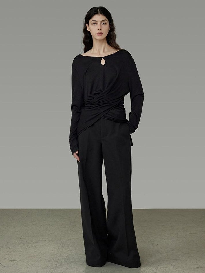 unspoken Soft Stretch Slim Fit Minimal Commuter Knit Pullover For Women Black Sweaters