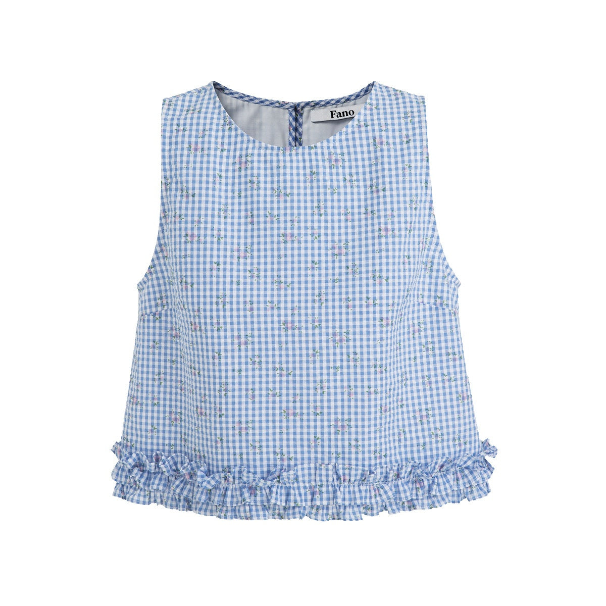 fano_Lined_100%_Cotton_A_Line_Mid_Waist_Loose_Fit_Women_Floral_Blue_Check_Maxi_Skirts_MISSTT