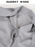 audreyyang Wrinkle Resistant Office Loose Tie Neck Bow Print Women Polyester Blouses