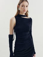 someone sometimes Viscose Cotton Blend Cutout Slim Fit Casual Women Asymmetric Neck Knit Sweaters