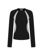 unspoken Nylon Viscose Stretch Slim Fit Minimalist Office Colorblock Crewneck Sweaters