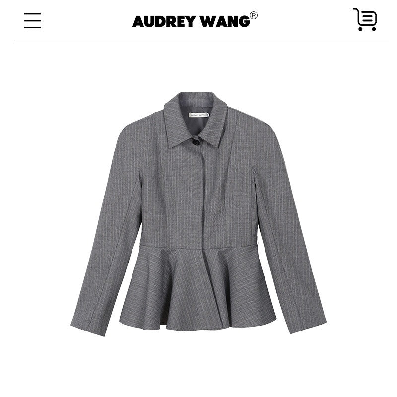 audreyyang_Shape_Retaining_Cinched_Waist_Herringbone_Lapel_Women_Wool_Blend_Cropped_Jackets_MISSTT