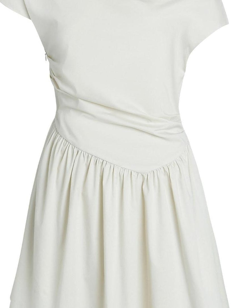 fano High Waist Cotton Blend A Line Office Casual Women Everyday Dresses Midi Dresses