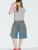 fano Moisture Wicking Slim Fit Korean Commuter Crew Neck Tee Basic Crop Tops