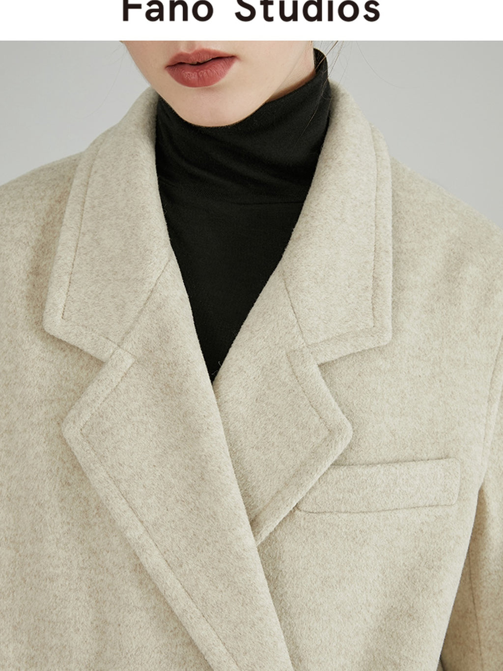 fano Minimal Commuter Double Breasted Straight Midlength Blazer Women Long Coats