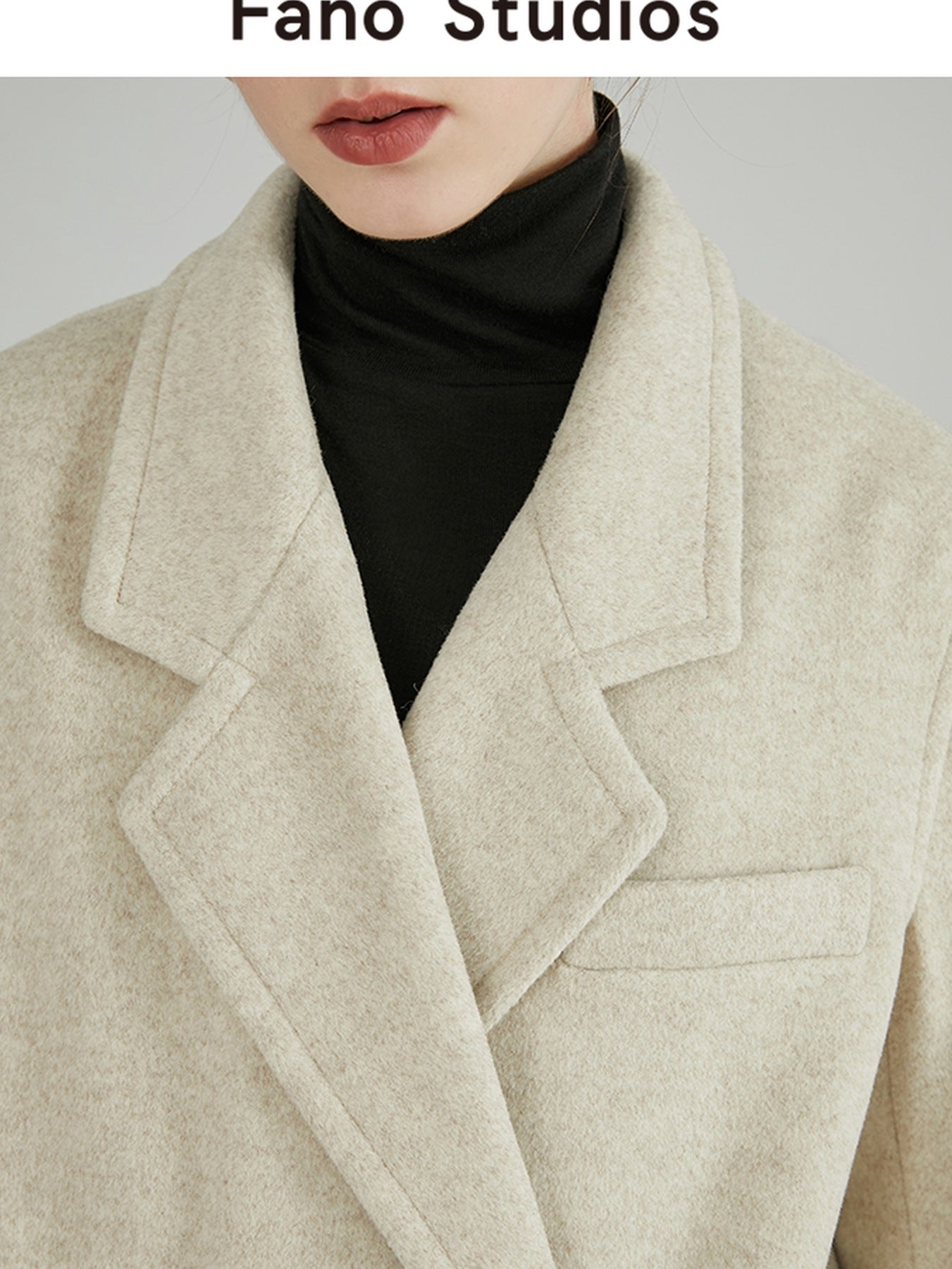 fano Minimal Commuter Double Breasted Straight Midlength Blazer Women Long Coats