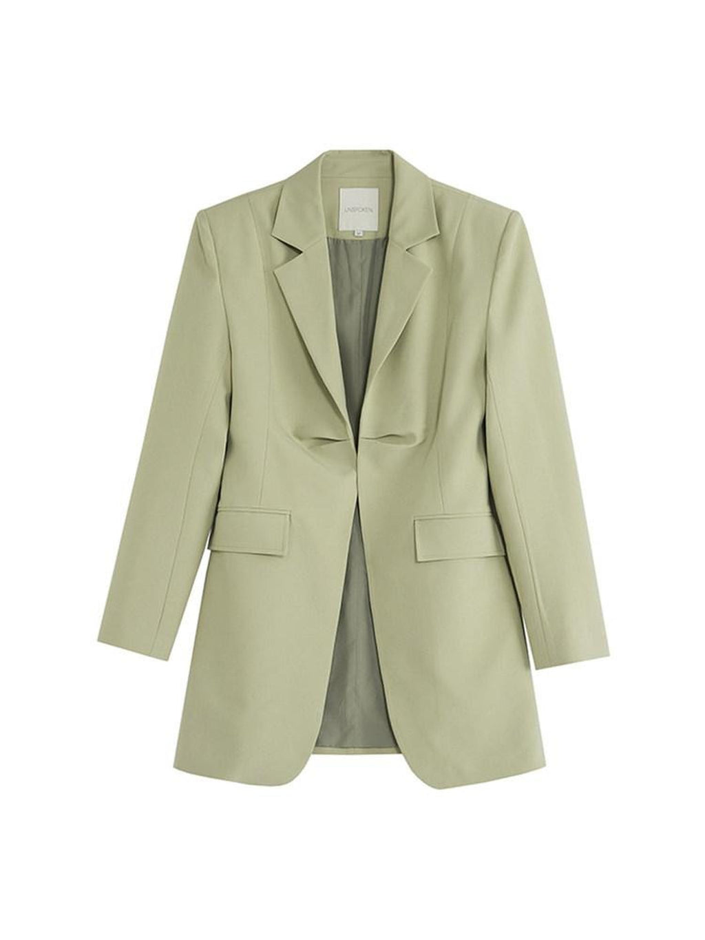 unspoken Streamlined Slim Fit Sage Green Notch Lapel Single Breasted Office Women Blazers
