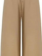 fano Cotton Elastic Waist Pocket Korean Workwear Women Khaki Straight Pants