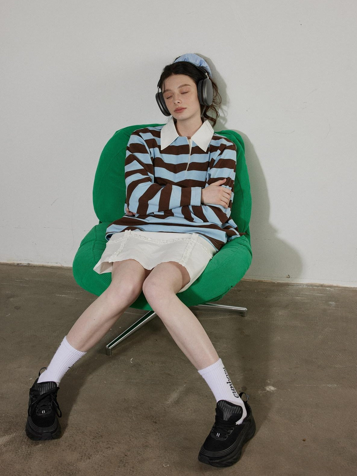 Lofi choose High Waist Loose Fit Office Ready Young Women Purple Blue White Midi Skirts