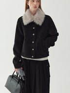 fano Detachable Padded Liner Casual Loose Women Pocket Poly Stretch Cropped Jackets