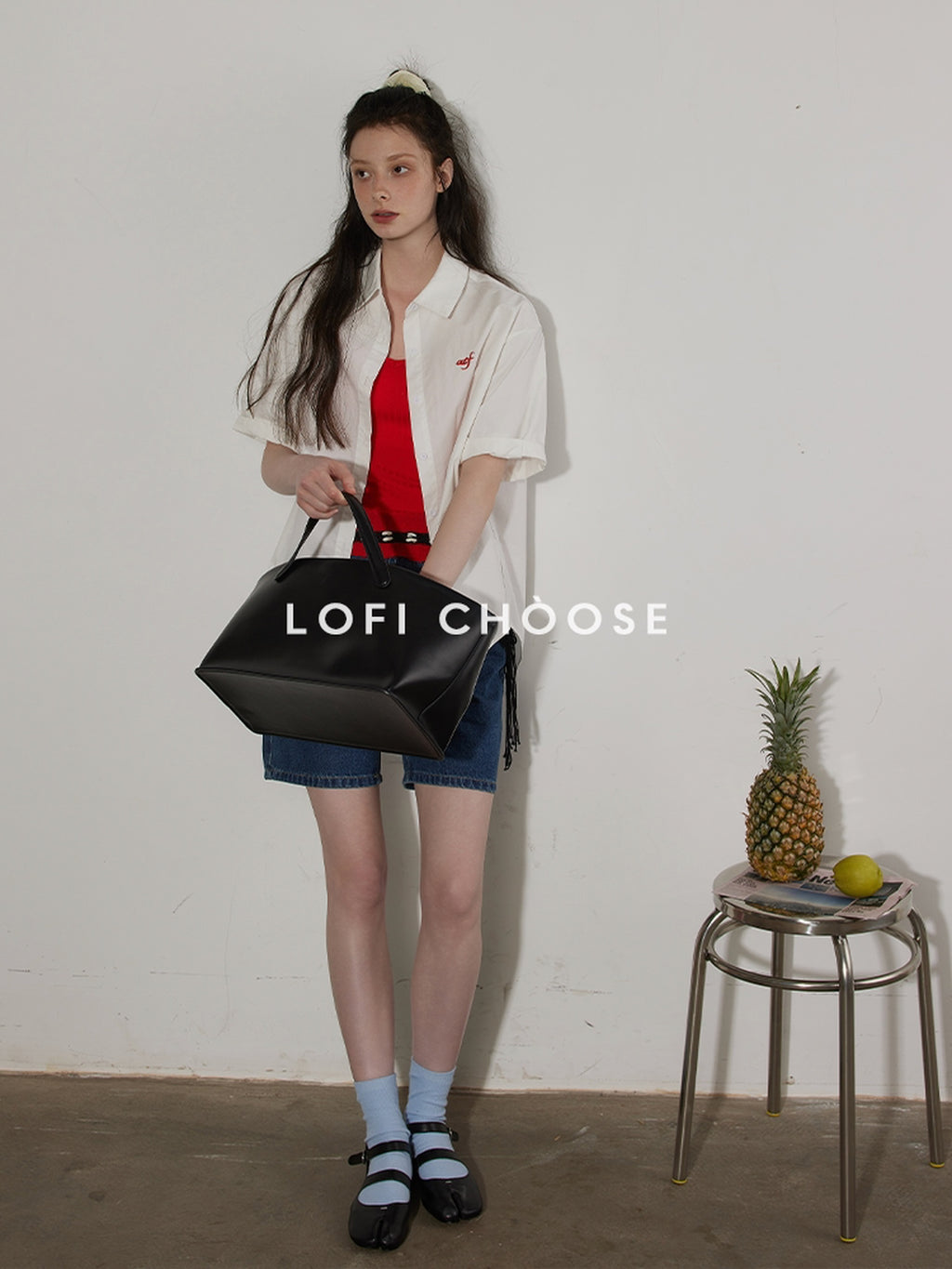 Lofi choose Lightweight Embroidered Plaid Button Down Loose Commuter Short Sleeve Women Shirts
