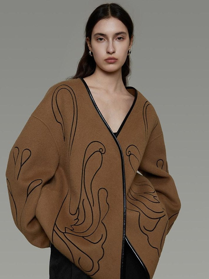 unspoken 100 Percent Lambswool Relaxed Fit Minimalist Commuter Women Camel Wool Coats