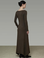 unspoken Breathable Viscose Halter High Waist A Line Knit Office Women Maxi Dresses