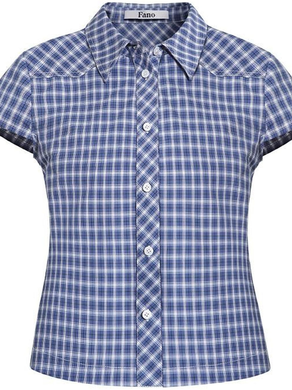 fano Breathable Cotton Blend Loose Short Sleeve Korean Commuter Plaid Shirts