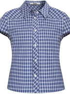 fano Breathable Cotton Blend Loose Short Sleeve Korean Commuter Plaid Shirts