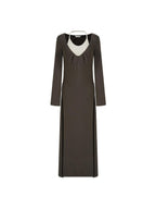 unspoken Breathable Viscose Halter High Waist A Line Knit Office Women Maxi Dresses