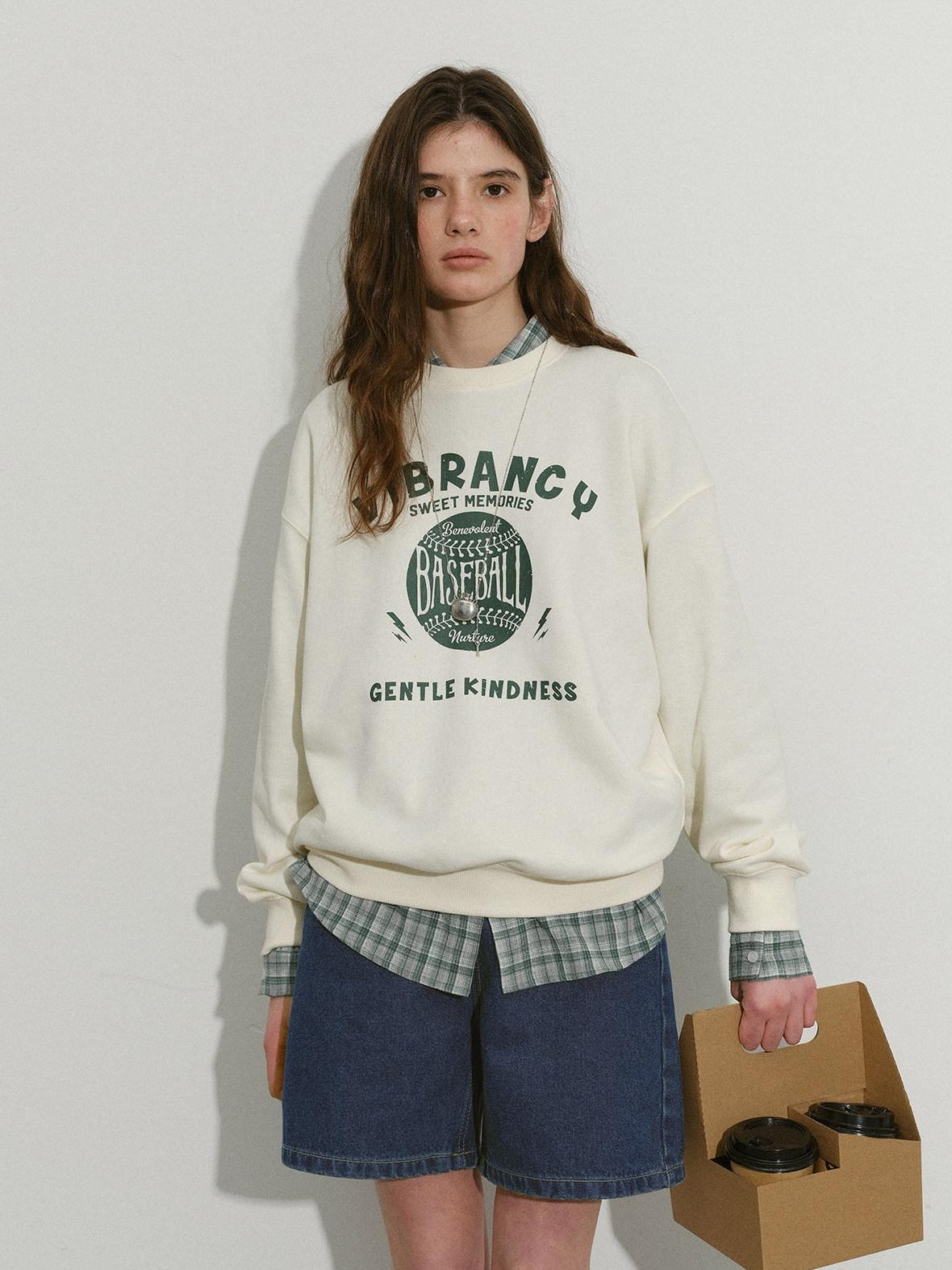 Lofi choose Cozy Letter Print Loose Drop Shoulder Commuter Women Long Sleeve Sweatshirt
