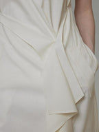 unspoken Cinched Waist Minimalist Asymmetric Spaghetti Strap A Line Midi Maxi Dresses