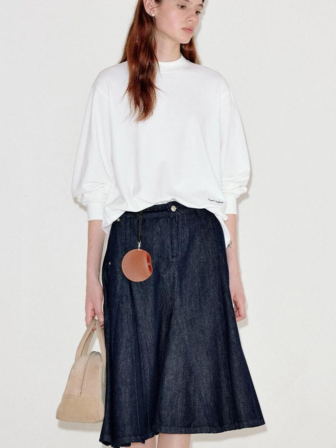 fano High Waist Vintage Ruffle Circle Skirt Loose Fit Women Picnic Cotton Midi Skirts