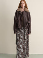 someonesometimes Lace Paisley Tie Mid Waist Relaxed H Line Casual Vacation Ladies Maxi Skirts