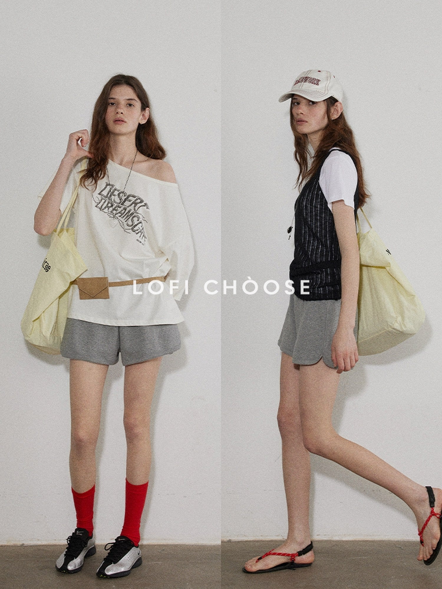 Lofi choose High Waist Loose Straight Leg Women Commuter Grey Casual Mini Shorts