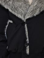unspoken Warm Thick Fur Collar Loose Commuter Women Black Everyday Short Coat