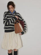 Lofi choose Cozy Knit Pullover Loose Fit Collared Office Women Knitwear Tops Sweaters