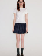 fano Cooling Lyocell Blend Korean Slim Short Sleeve Tee Basic Crop Tops