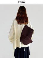 fano Cotton Stand Collar Loose Fit Korean Commuter Women Beige Mid Trench Coats