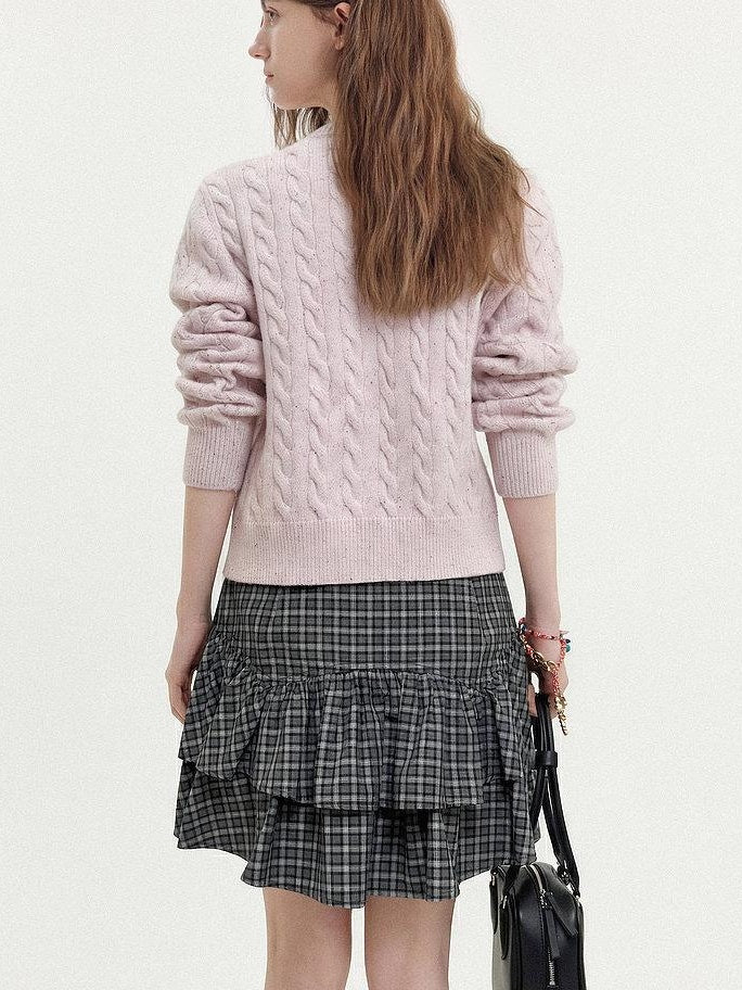 fano Thermal Embroidered Loose Fit Casual Women Long Sleeve Knit Cardigans