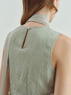 someonesometimes Versatile Viscose Blend Slim Lettuce Edge Camisole Cardamom Green Tank Tops