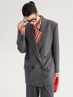 audreyyang Single Button Relaxed Fit Polyester Office For Women Long Sleeve Solid Blazers