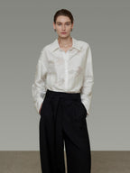 unspoken Breathable Lyocell Loose Fit Button Cardigan Women Work White Long Sleeve Shirts