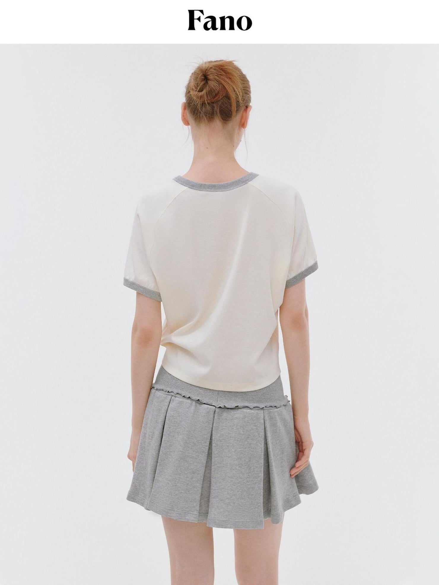 fano Quick Dry Cotton Stretch Loose Korean Crewneck Off White Short Sleeve T-Shirts