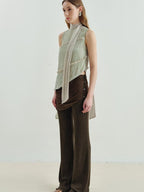 someonesometimes Versatile Viscose Blend Slim Lettuce Edge Camisole Cardamom Green Tank Tops