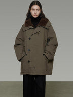 unspoken 90 Percent White Duck Down Hooded Loose Patchwork Cotton Warm Women Down Jackets