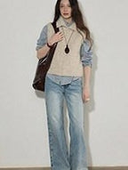 Lofi choose Soft Beige Button Front Lapel Collar Office Knit Women Cardigans