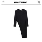 audreyyang_Elegant_Slim_Waist_Poly_Blend_Round_Neck_Midlength_Pullover_Black_Long_Coats_MISSTT