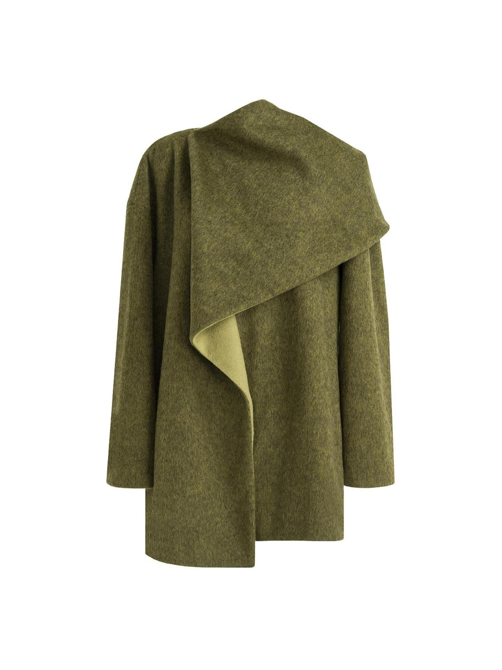 unspoken Asymmetrical Lambswool Blend Oversized Minimal Commuter Tailored Wool Coats