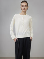 unspoken Pure Wool Minimalist Loose Pullover Crew Neck Women Knit Cardigans