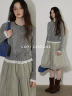 Lofi choose Cozy Button Front Relaxed Fit Workwear Women Knit Long Sleeve Cardigans
