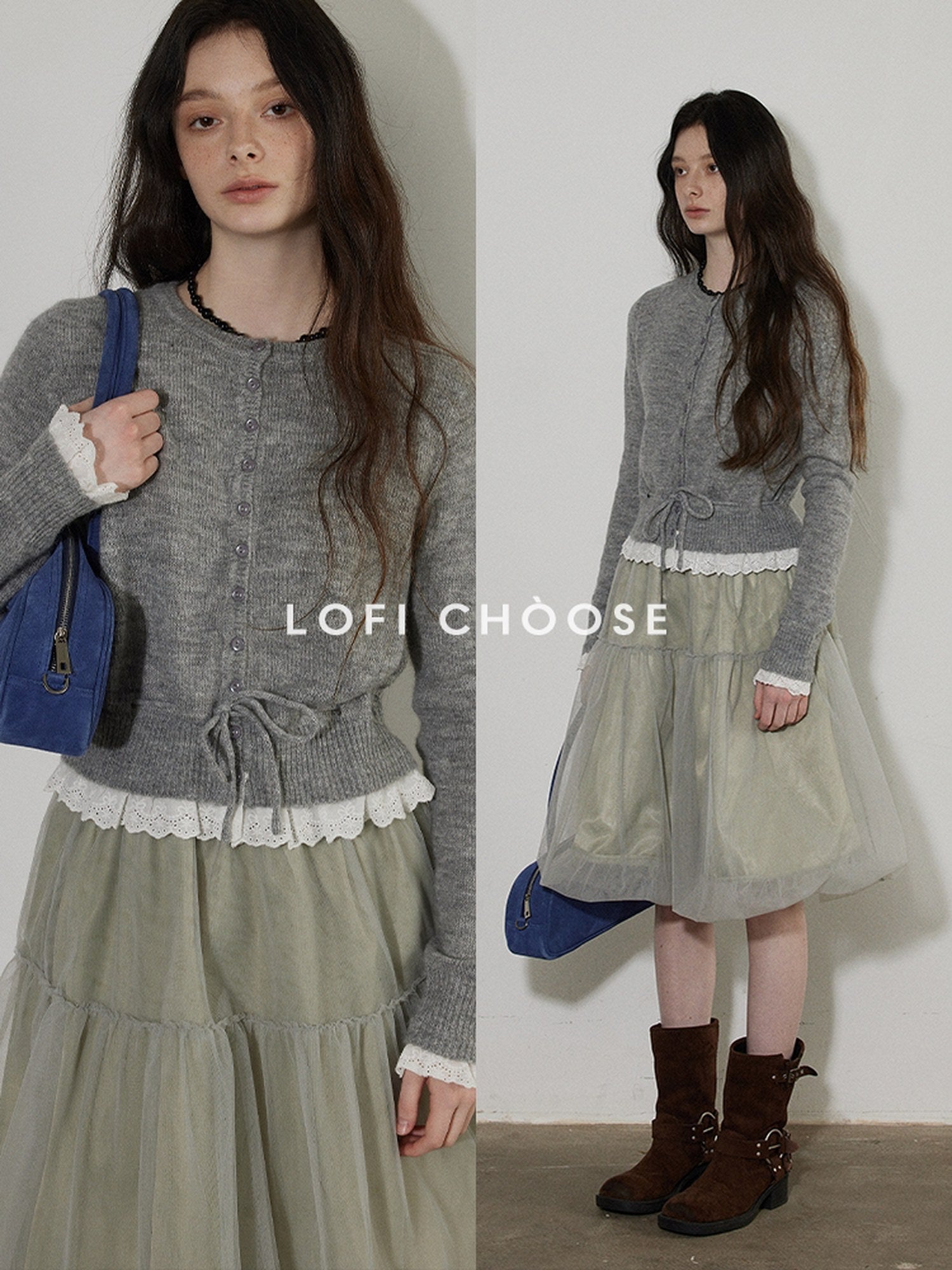 Lofi choose Cozy Button Front Relaxed Fit Workwear Women Knit Long Sleeve Cardigans